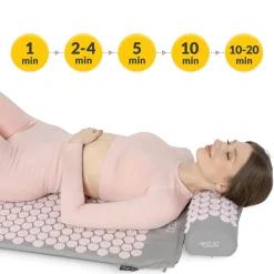 4FIZJO Duża mata do akupresury z poduszką klasyczna XL różowa Hot
