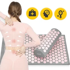 4FIZJO Duża mata do akupresury z poduszką klasyczna XL różowa Hot