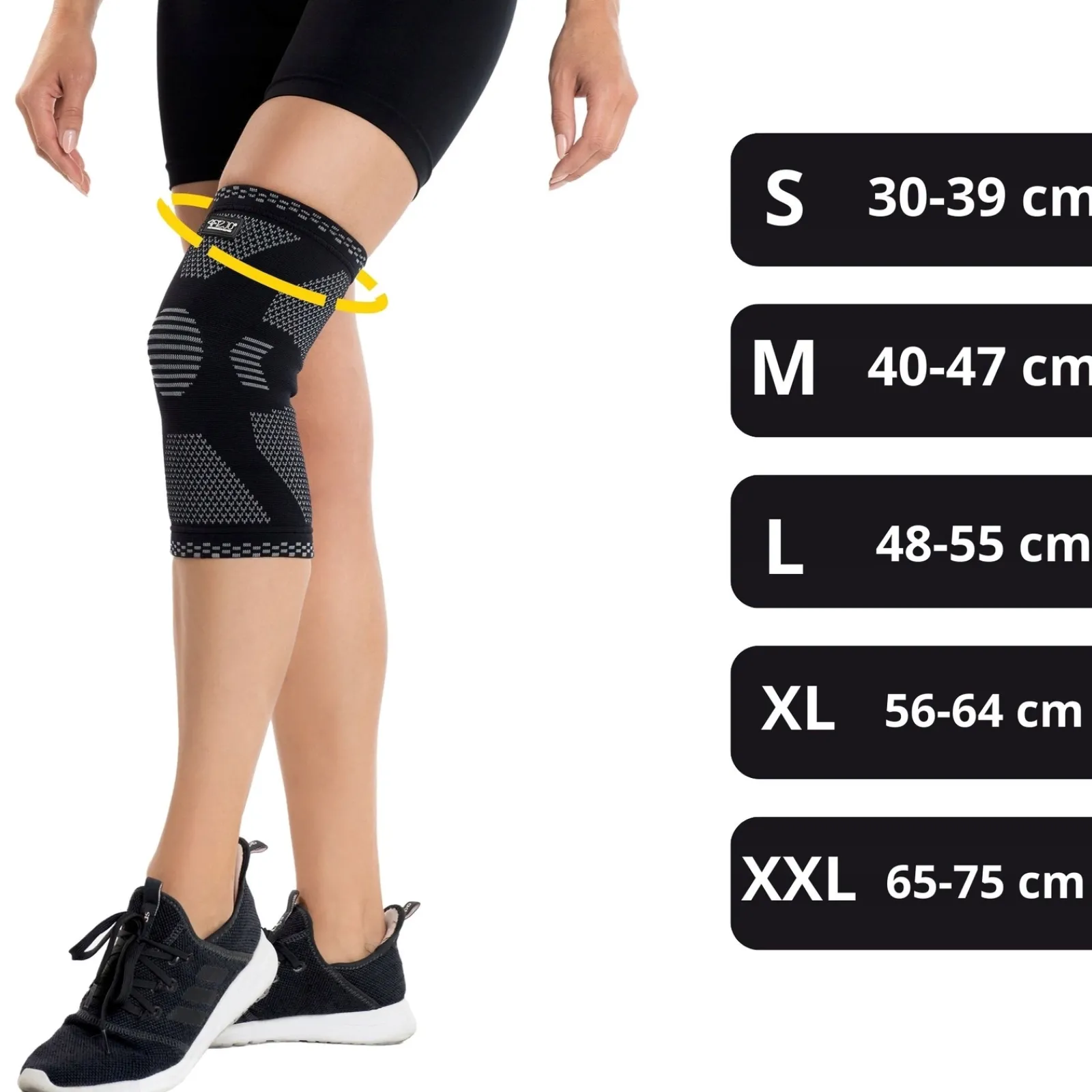 4FIZJO Elastyczna opaska na kolano XXL szara Discount