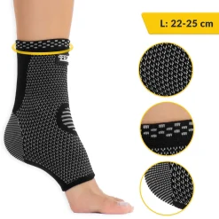 4FIZJO Elastyczna opaska stawu skokowego L szara Czarny / Szary New
