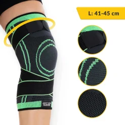 4FIZJO Elastyczny stabilizator na kolano L Czarny / Zielony