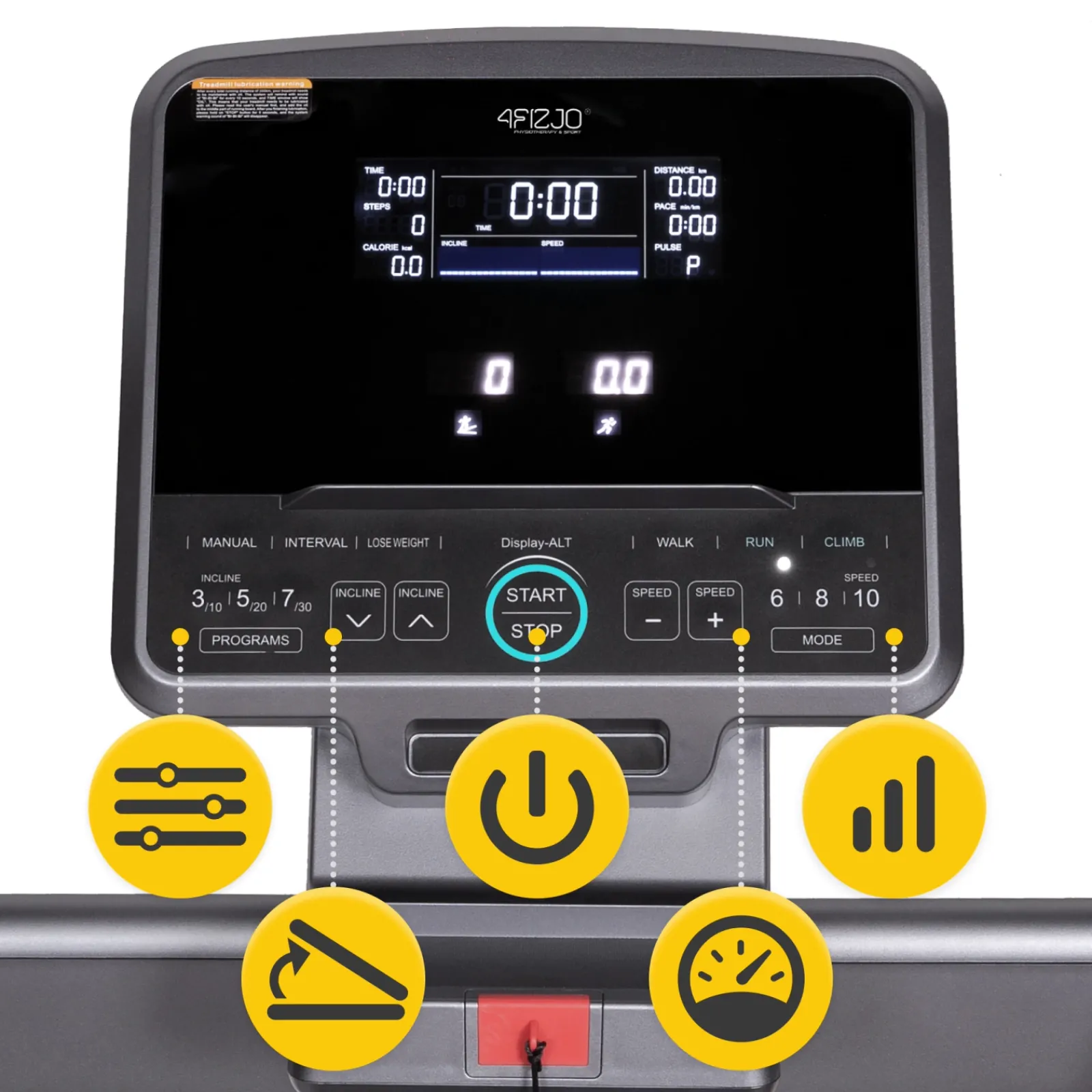 4FIZJO Elektryczna bieżnia domowa regulowana CLIMB S Hot