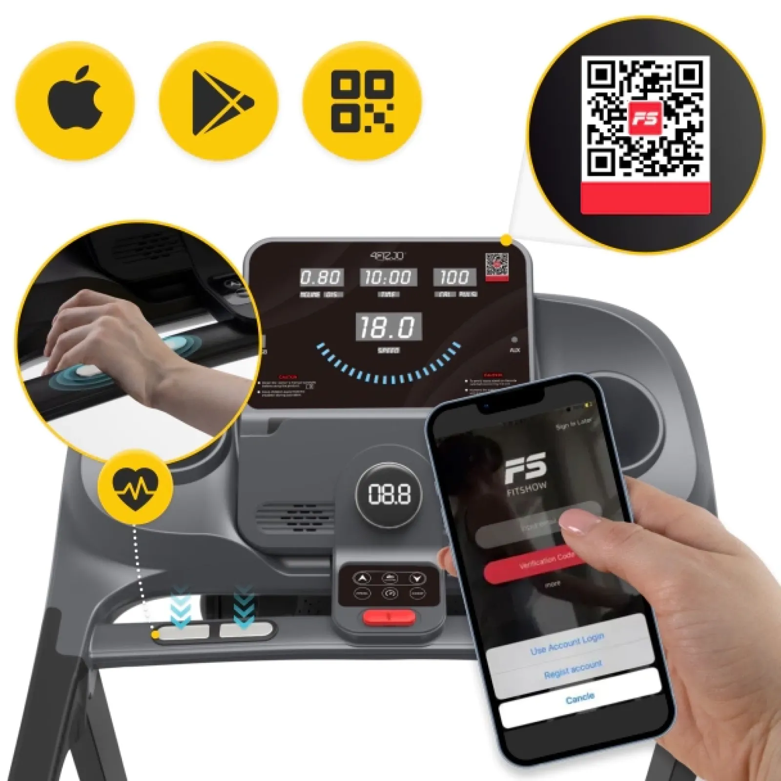 4FIZJO Elektryczna bieżnia domowa regulowana TM NERO S Discount