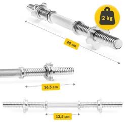 4FIZJO Gryf krótki do hantli z zaciskami 48 cm 2 szt. Outlet