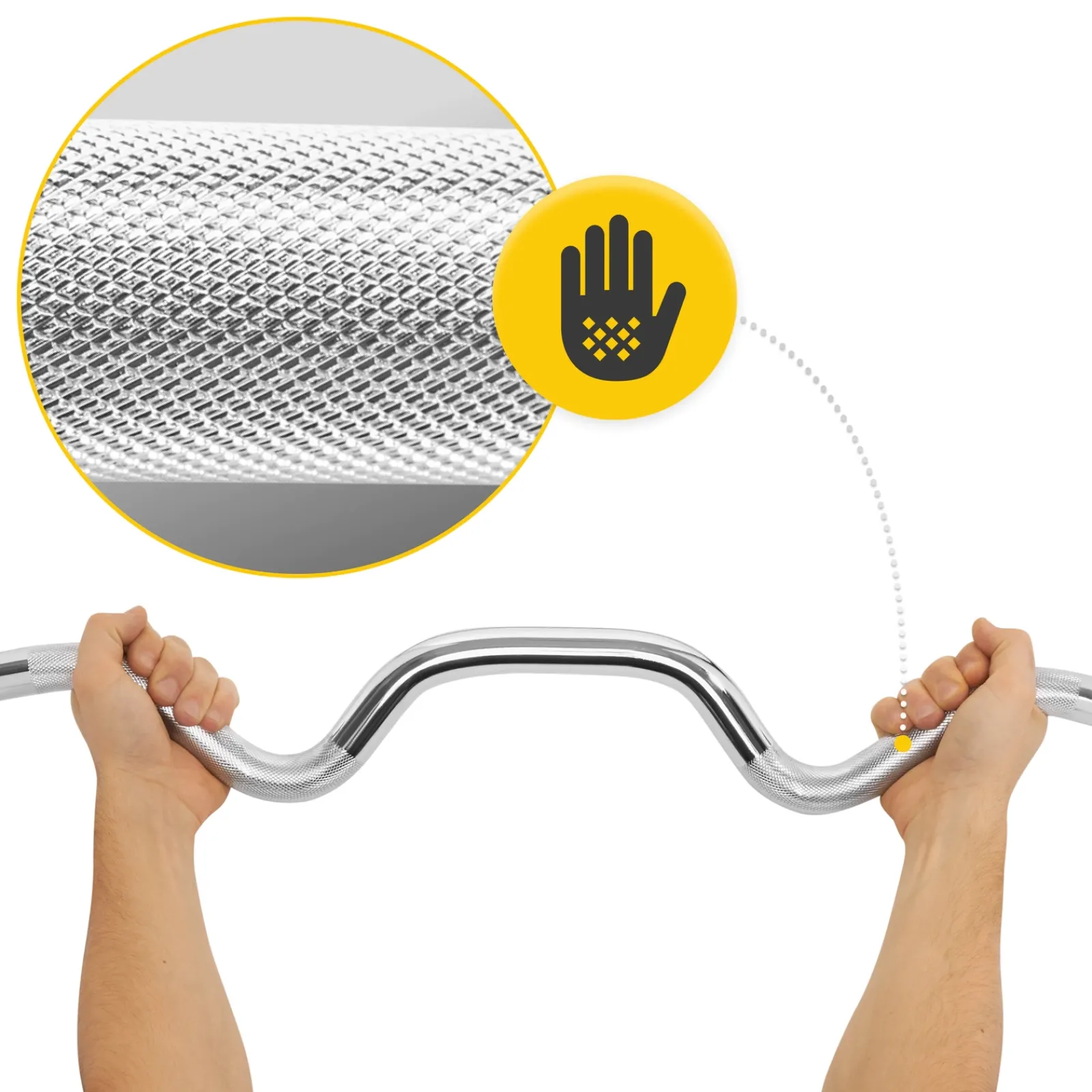 4FIZJO Gryf olimpijski mocno łamany 120 cm z łożyskami - 10 kg New
