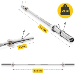 4FIZJO Gryf olimpijski prosty 220 cm z łożyskami - 20 kg Sale