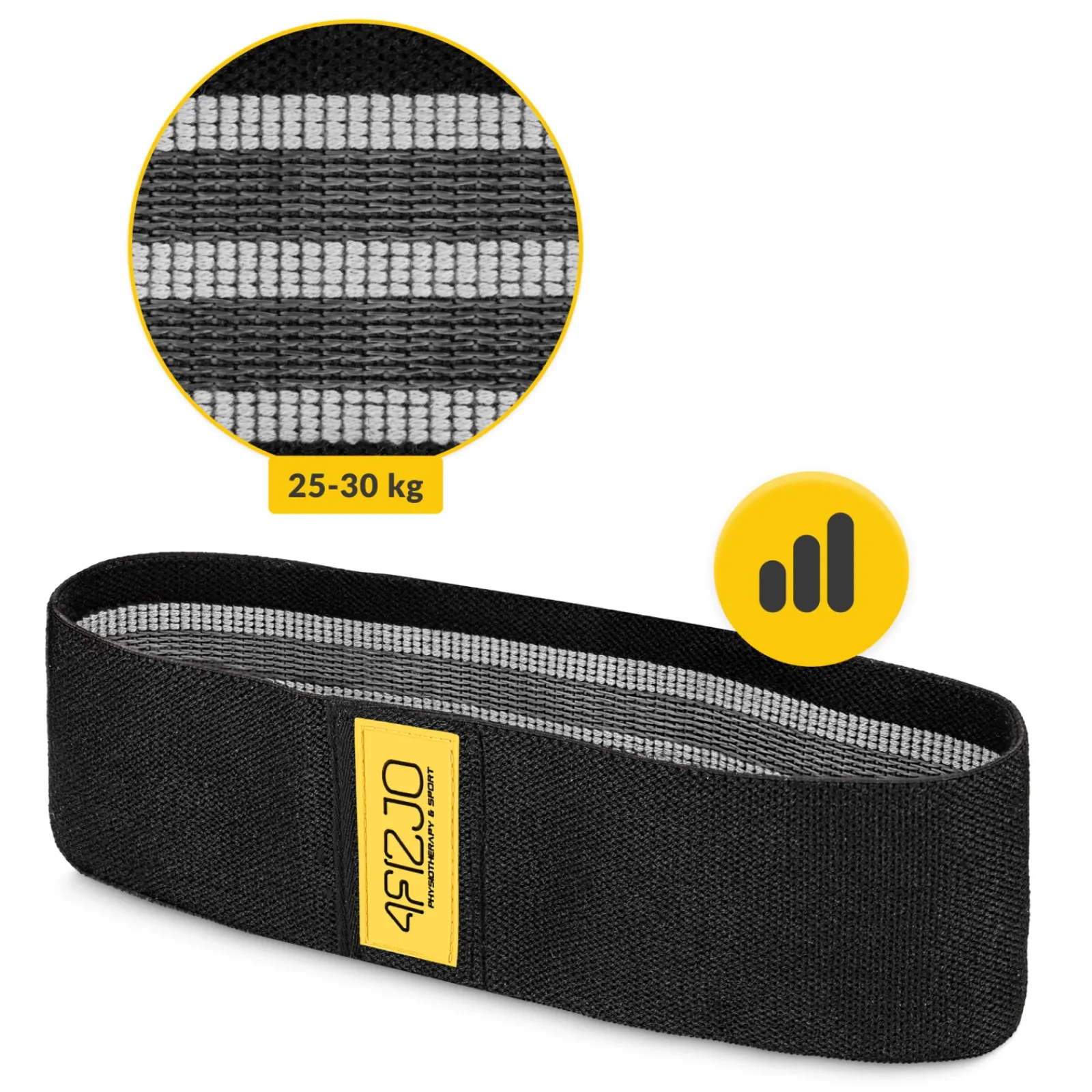4FIZJO Guma materiałowa do ćwiczeń HIP BAND 25-30 kg Czarny / Szary Online