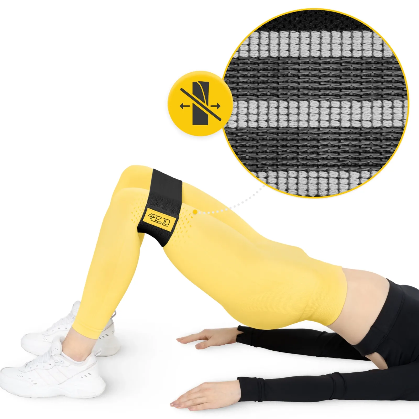 4FIZJO Guma materiałowa do ćwiczeń HIP BAND 25-30 kg Czarny / Szary Online