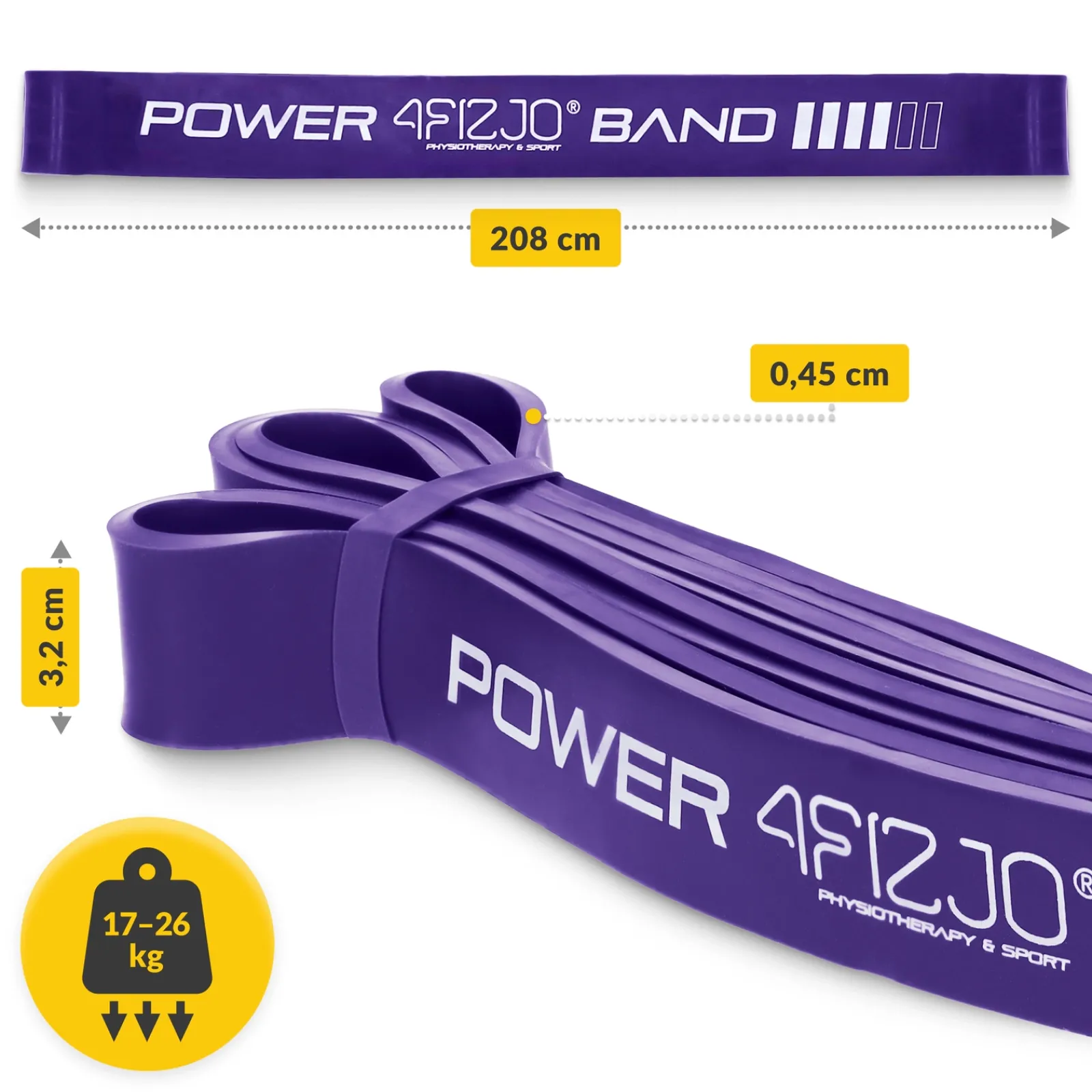 4FIZJO Guma oporowa do ćwiczeń POWER BAND 17-26 kg Hot