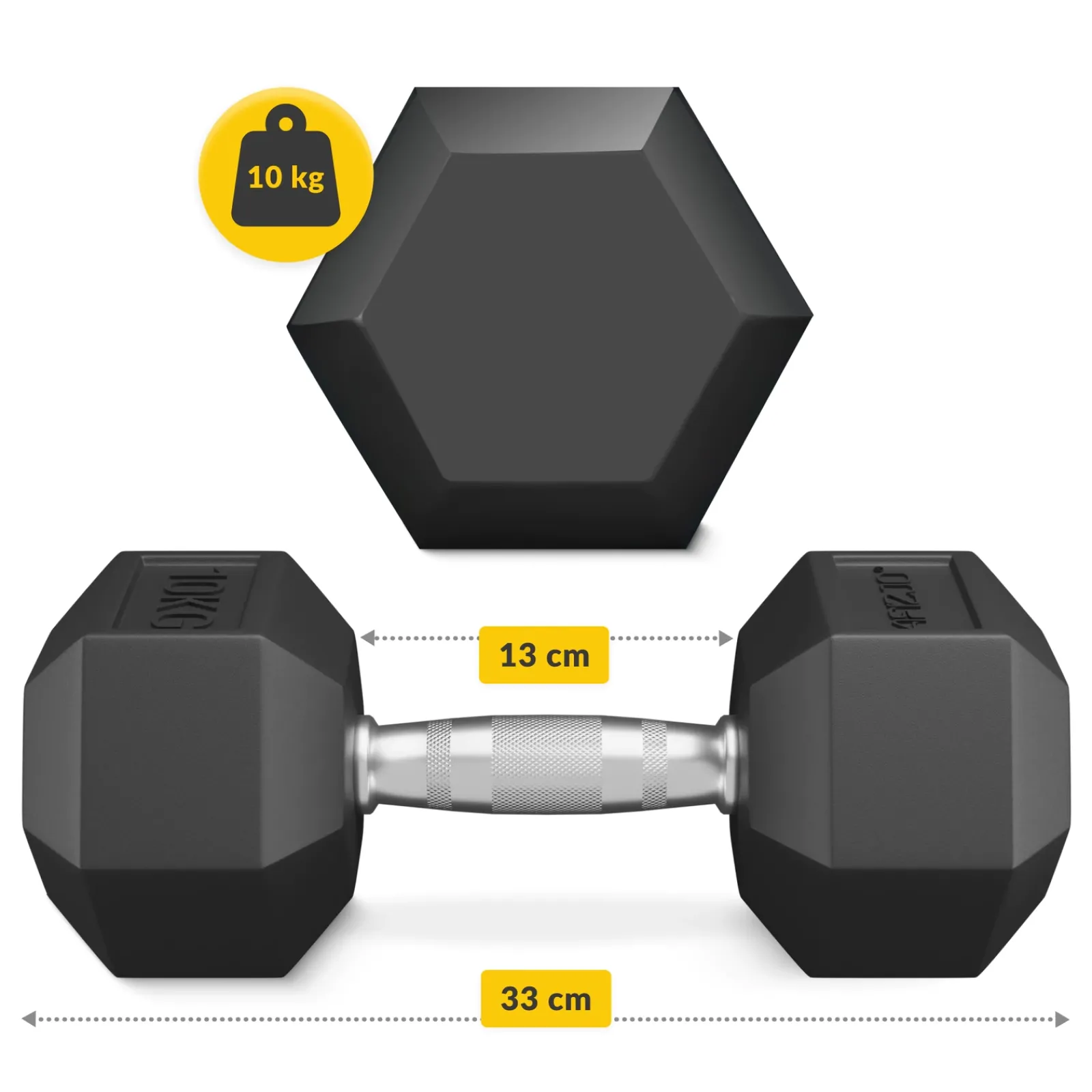 4FIZJO Hantel stalowy HEX 1 x 10 kg