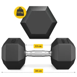 4FIZJO Hantel stalowy HEX 1 x 15 kg Outlet