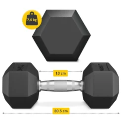 4FIZJO Hantel stalowy HEX 1 x 7,5 kg Outlet
