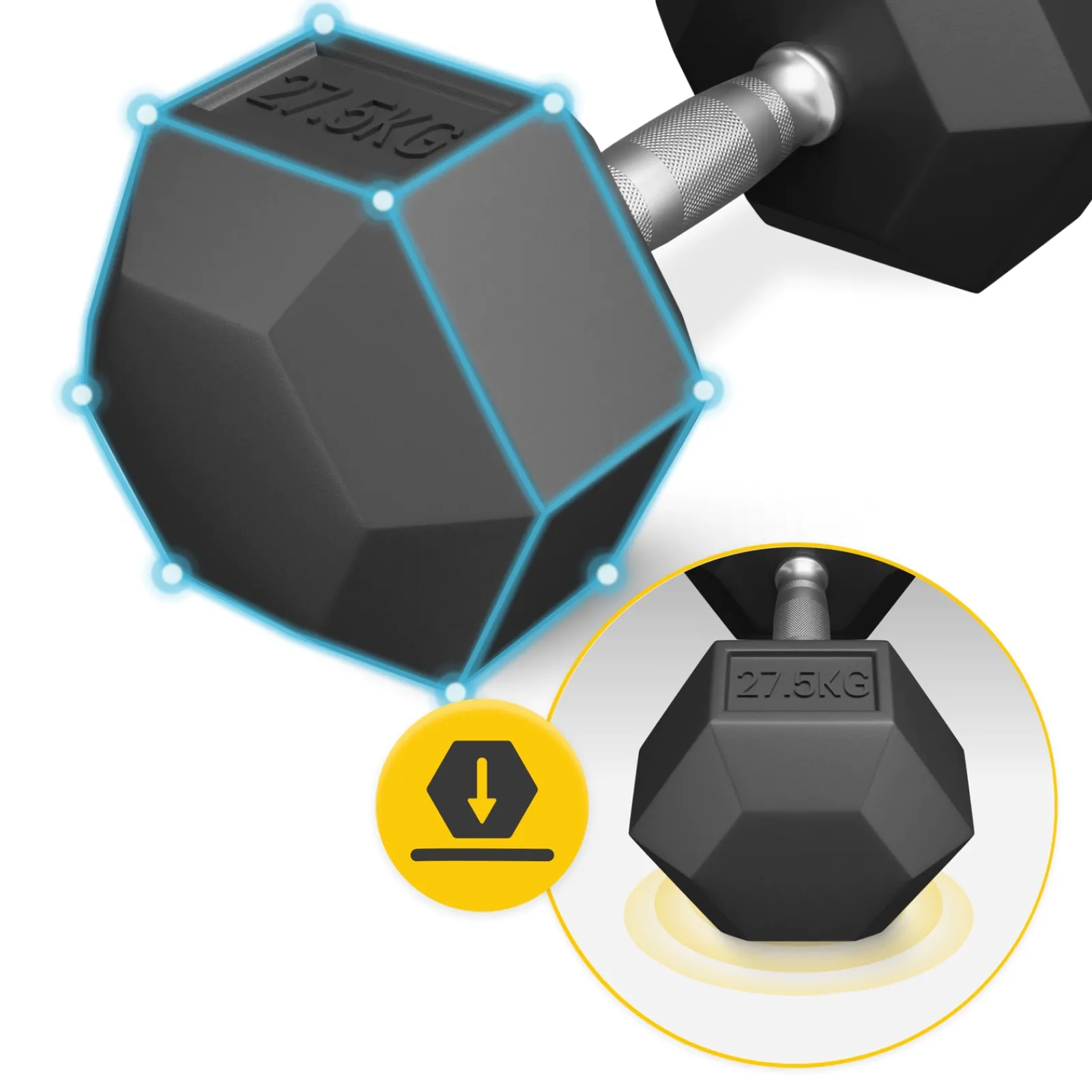 4FIZJO Hantel stalowy HEX 1 x 27,5 kg Outlet