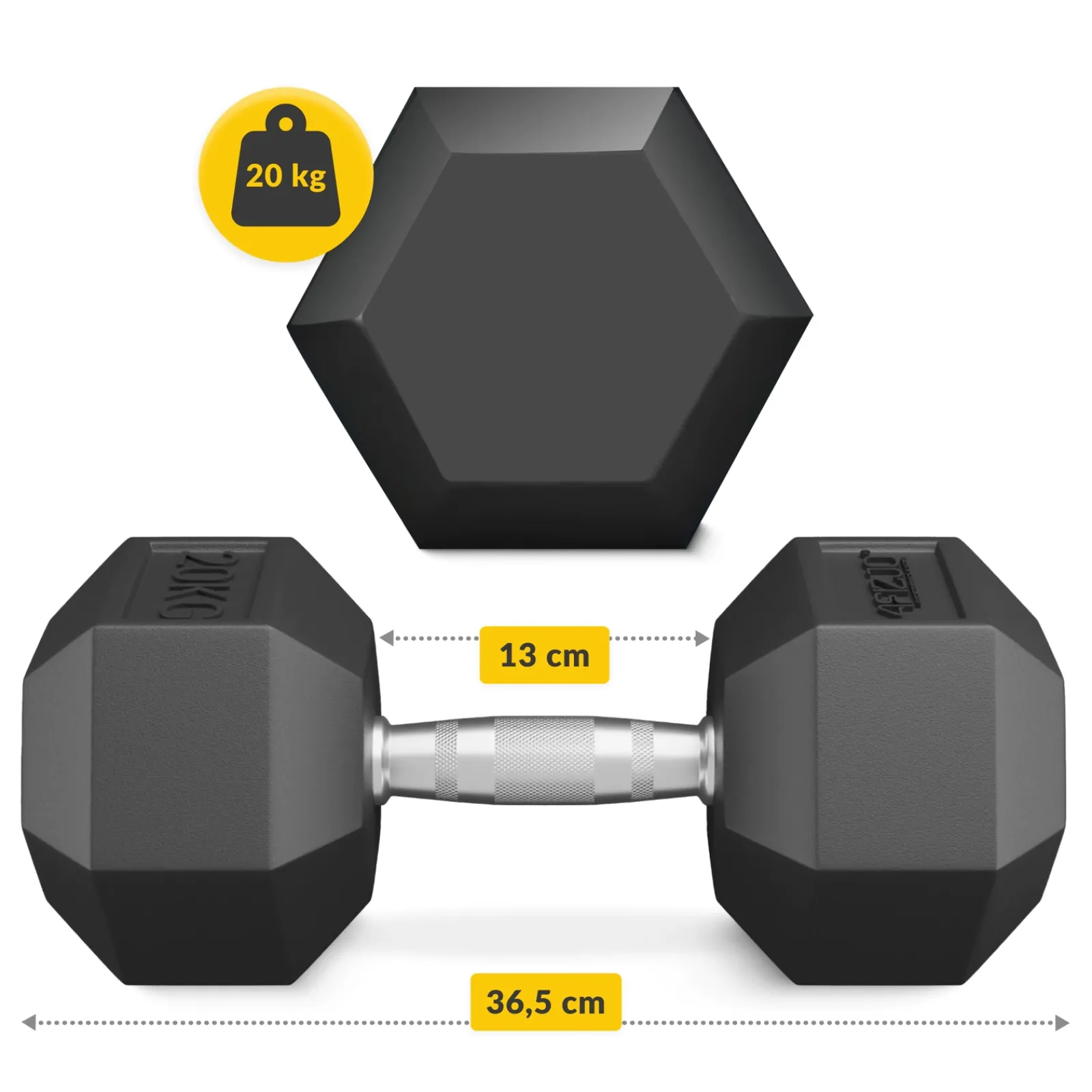 4FIZJO Hantel stalowy HEX 1 x 20 kg Discount