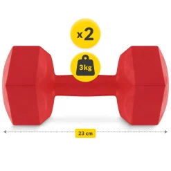 4FIZJO Hantelki bitumiczne do ćwiczeń 2 x 3 kg Sale