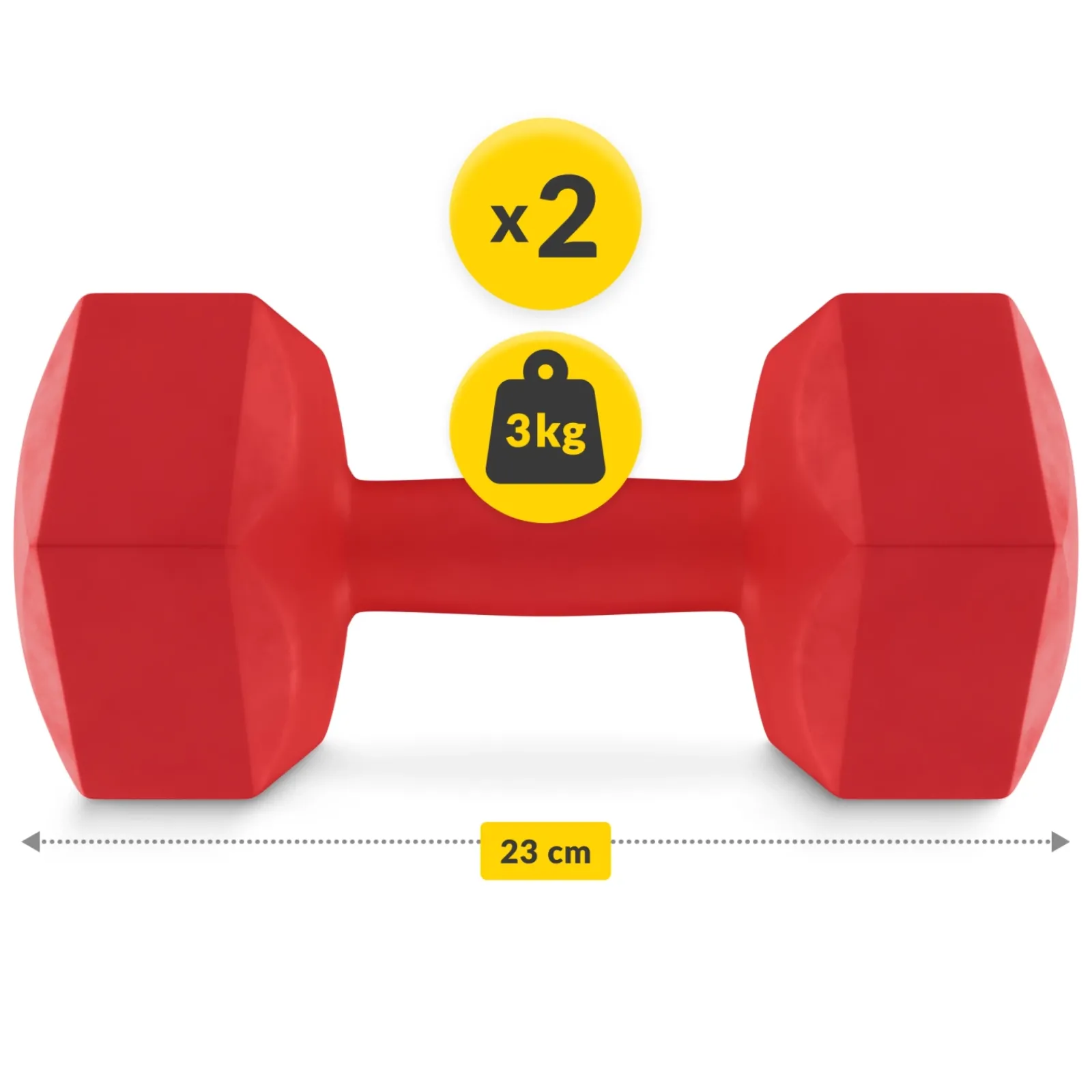 4FIZJO Hantelki bitumiczne do ćwiczeń 2 x 3 kg Sale