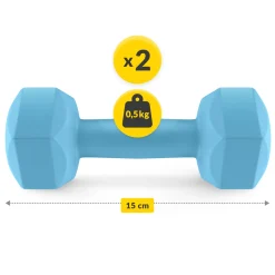 4FIZJO Hantelki bitumiczne do ćwiczeń 2 x 0,5 kg Best