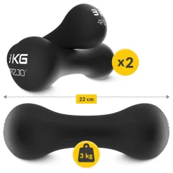 4FIZJO Hantelki żeliwne do ćwiczeń 8-shape 2 x 3 kg Outlet