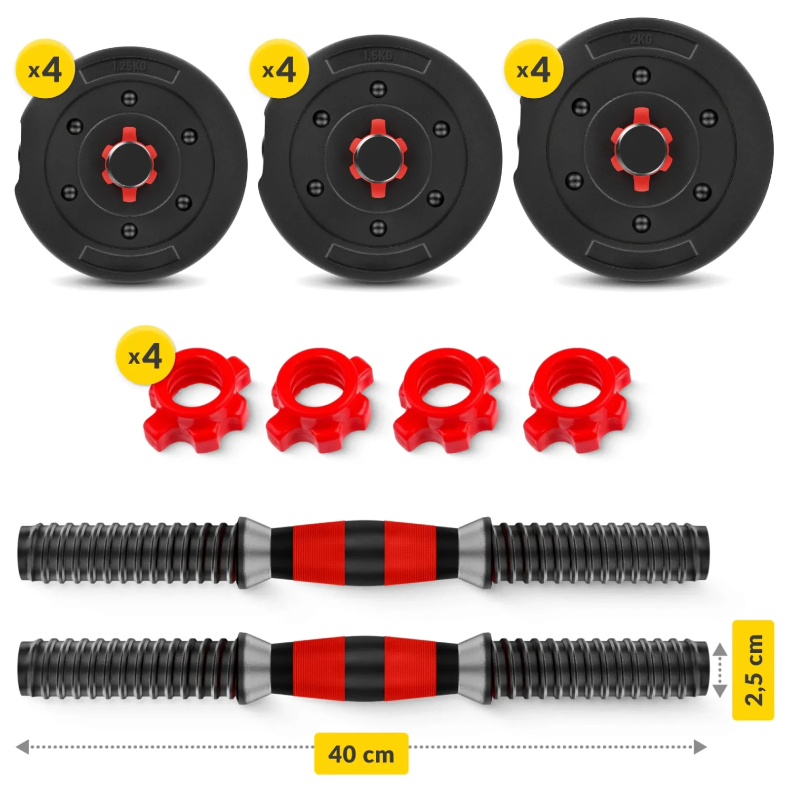 4FIZJO Hantle bitumiczne regulowane 2 x 10 kg Best