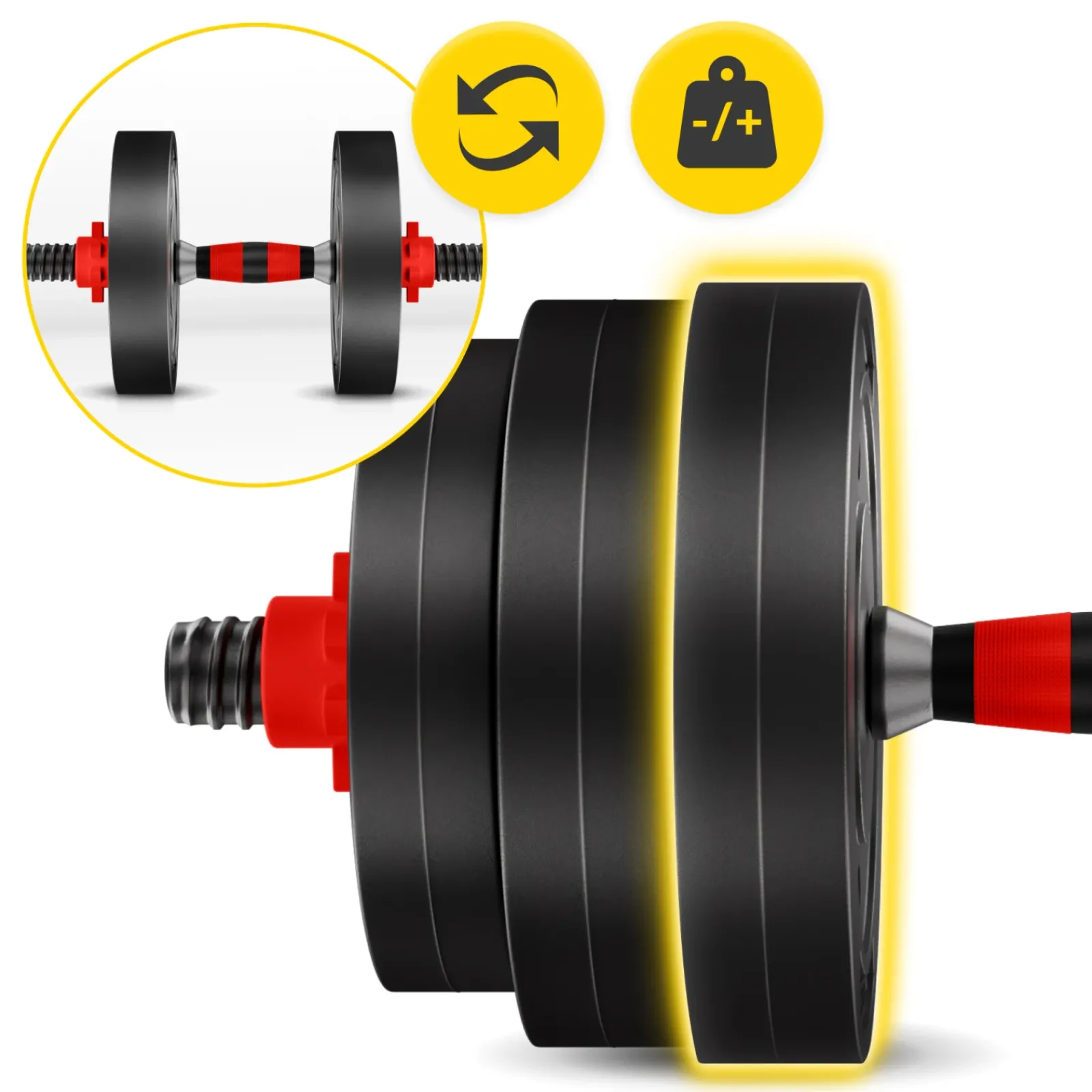 4FIZJO Hantle bitumiczne regulowane 2 x 15 kg Outlet