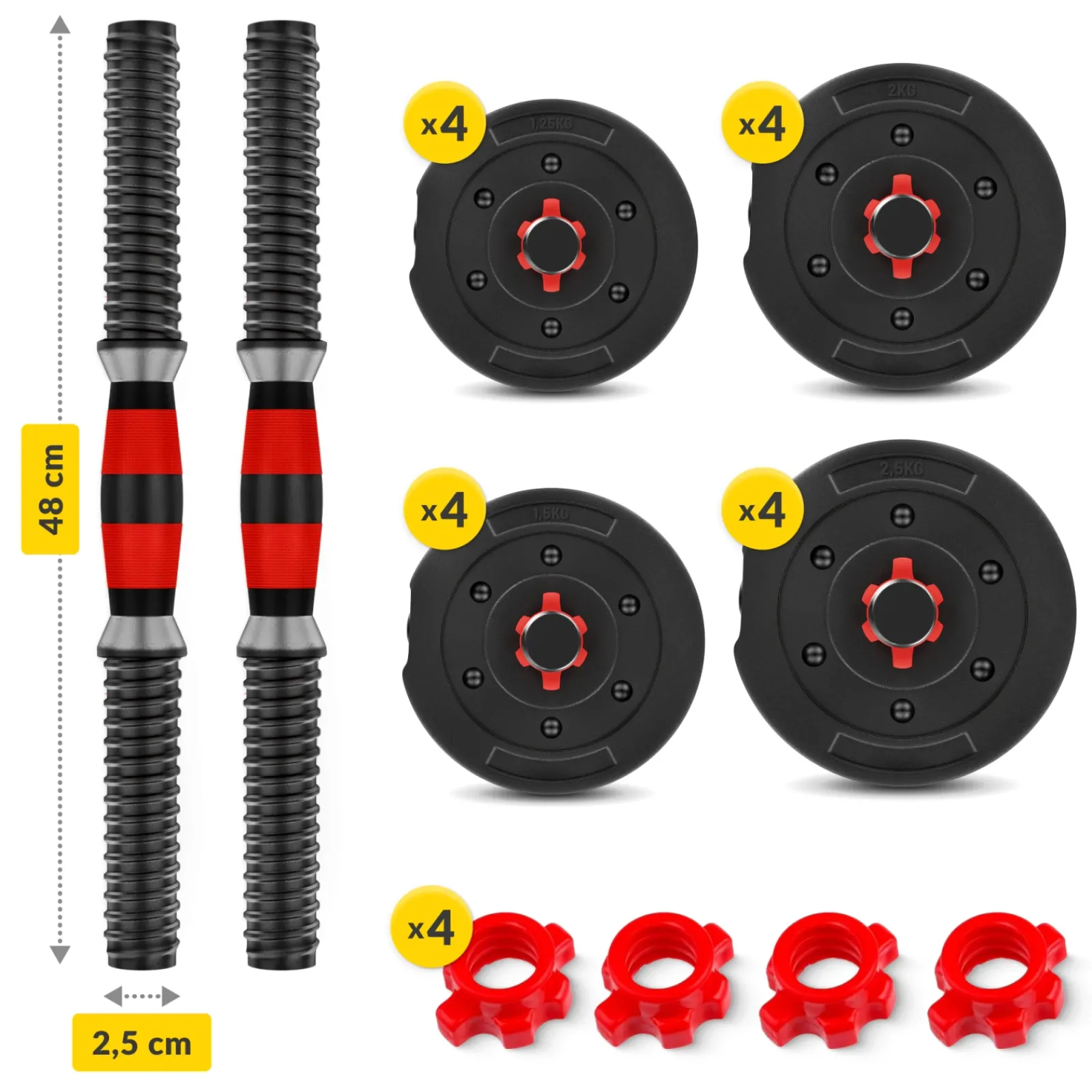 4FIZJO Hantle bitumiczne regulowane 2 x 15 kg Outlet