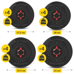 4FIZJO Hantle bitumiczne regulowane 2 x 15 kg Outlet