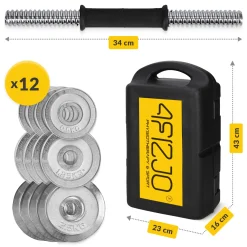4FIZJO Hantle stalowe zestaw w walizce 20 kg Best