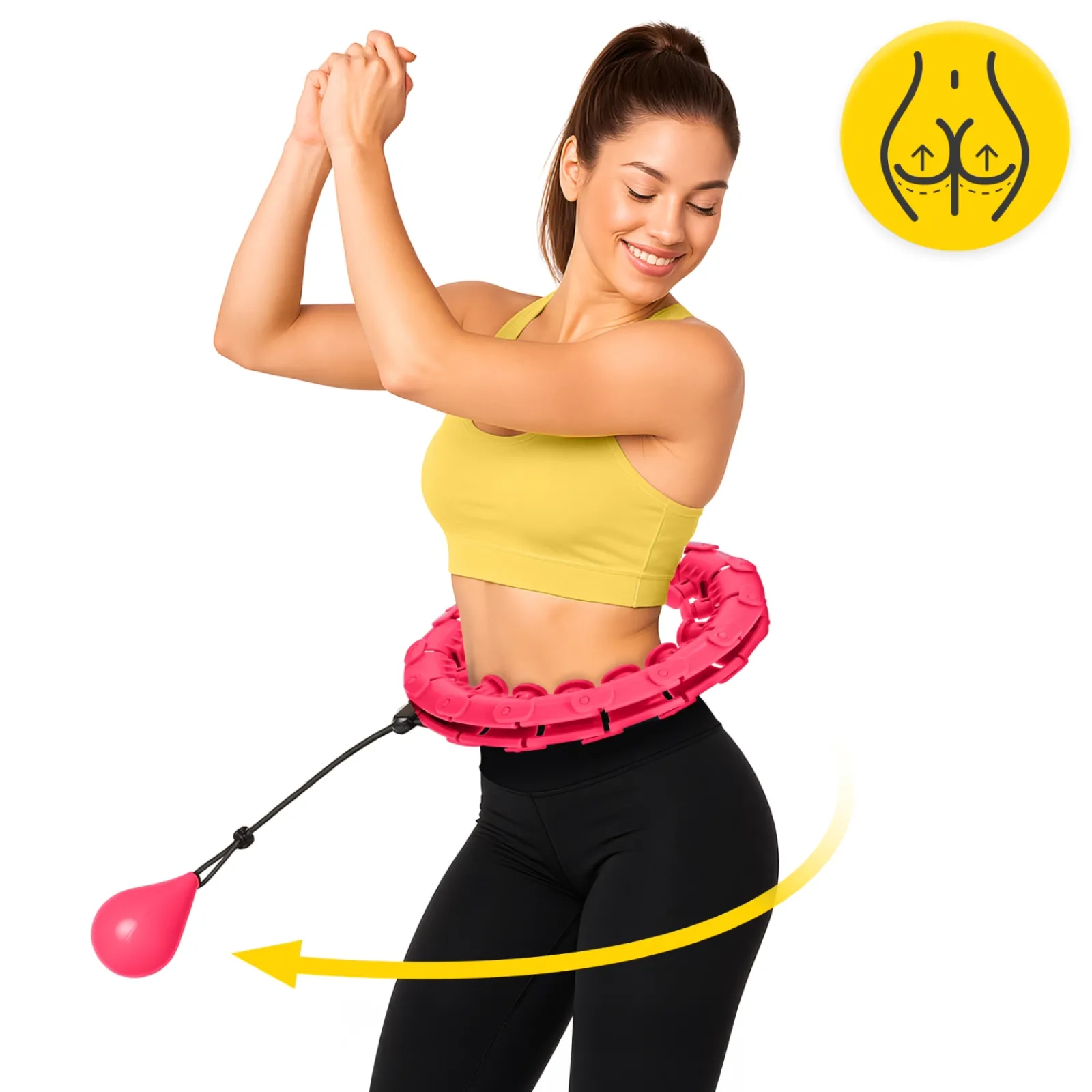 4FIZJO Hula Hop z obciążeniem i masażem różowe Online