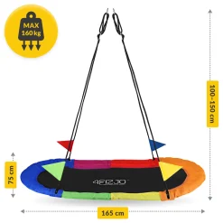 4FIZJO Huśtawka ogrodowa Bocianie Gniazdo dla dzieci 165 cm Wielokolorowy Online