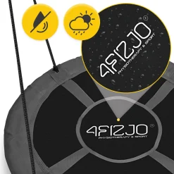 4FIZJO Huśtawka ogrodowa dla dzieci XL Bocianie Gniazdo 110 cm Czarny / Szary Hot