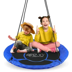 4FIZJO Huśtawka ogrodowa dla dzieci XL Bocianie Gniazdo 110 cm Czarny / Niebieski Discount
