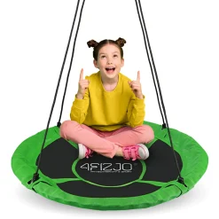 4FIZJO Huśtawka ogrodowa dla dzieci L Bocianie Gniazdo 100 cm Czarny / Zielony Sale