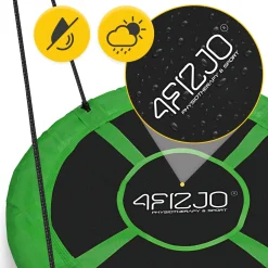 4FIZJO Huśtawka ogrodowa dla dzieci L Bocianie Gniazdo 100 cm Czarny / Zielony Sale