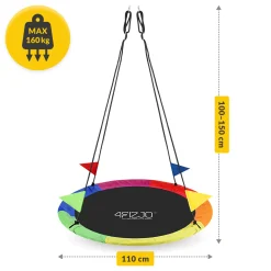 4FIZJO Huśtawka ogrodowa dla dzieci XL Bocianie Gniazdo 110 cm Wielokolorowy Best