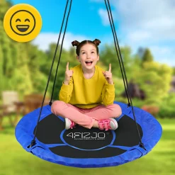 4FIZJO Huśtawka ogrodowa dla dzieci L Bocianie Gniazdo 100 cm Czarny / Niebieski Discount