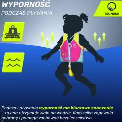 4FIZJO Kamizelka do pływania dla dzieci 3-6 lat TSUNAMI różowa Różowy