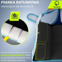 4FIZJO Kamizelka do pływania dla dzieci 2-3 lata TSUNAMI niebieska Niebieski Sale