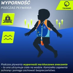 4FIZJO Kamizelka do pływania dla dzieci 2-3 lata TSUNAMI niebieska Niebieski Sale