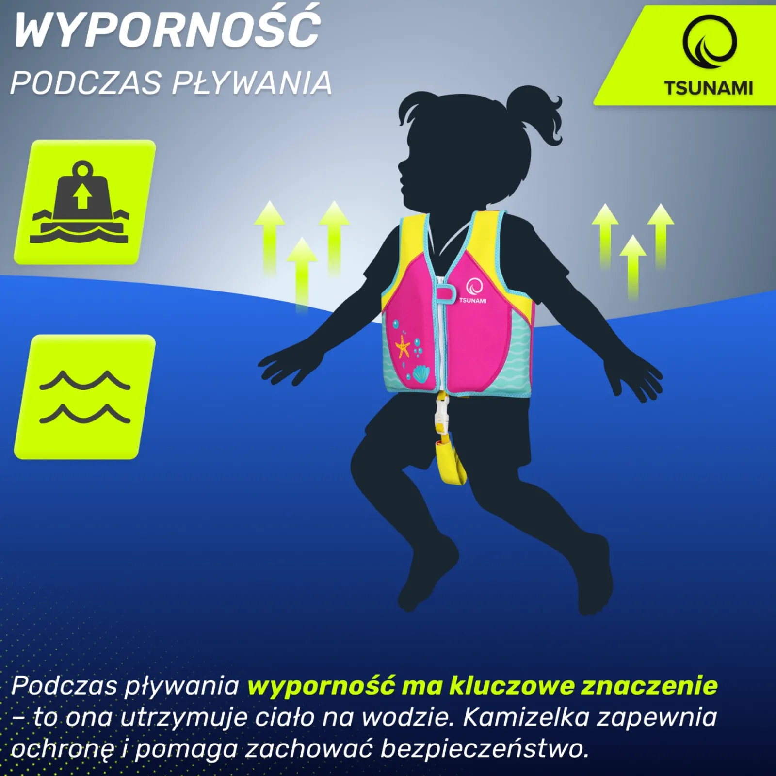 4FIZJO Kamizelka do pływania dla dzieci 2-3 lata TSUNAMI różowa Różowy