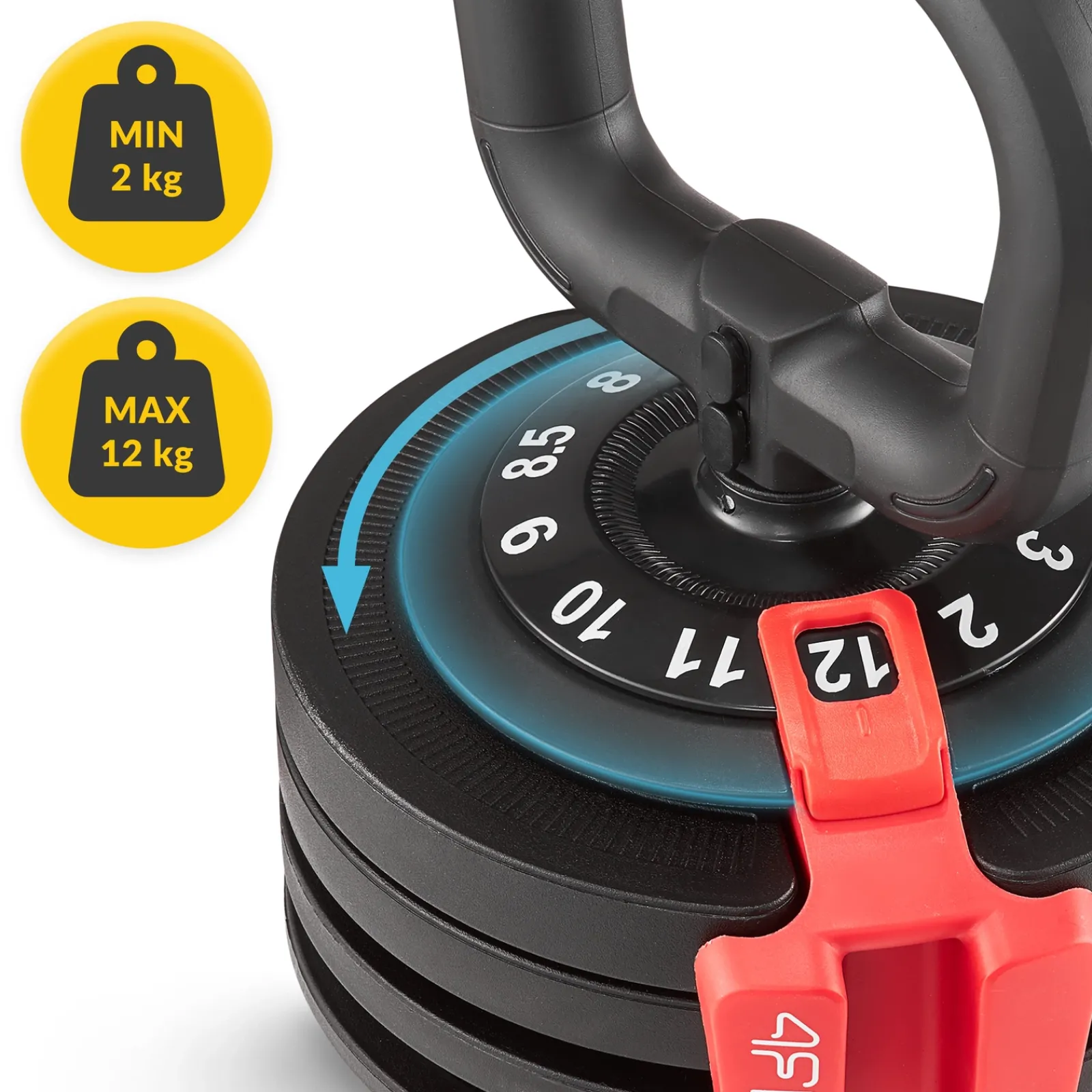 4FIZJO Kettlebell odważnik regulowany PREMIUM 2-12 kg Best