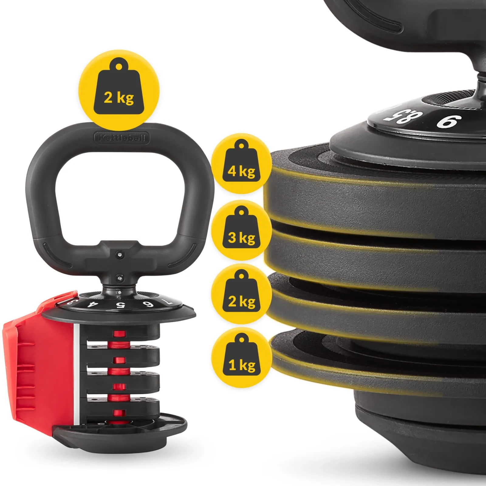 4FIZJO Kettlebell odważnik regulowany PREMIUM 2-12 kg Best