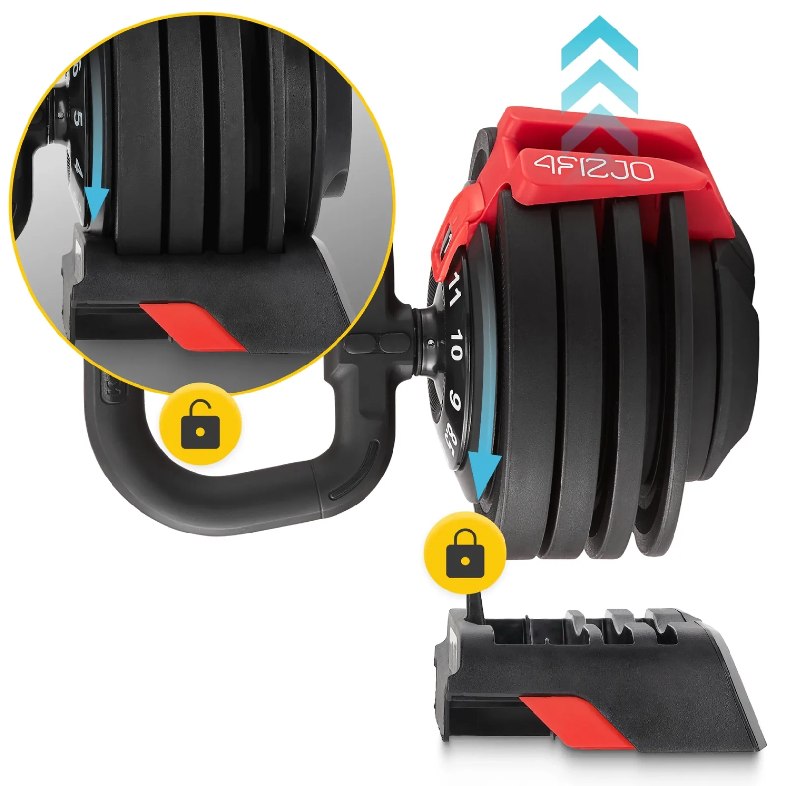 4FIZJO Kettlebell odważnik regulowany PREMIUM 2-12 kg Best