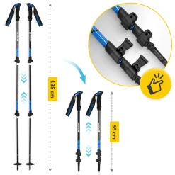 4FIZJO Kije trekkingowe do nordic walking PEAK+ niebieskie Outlet
