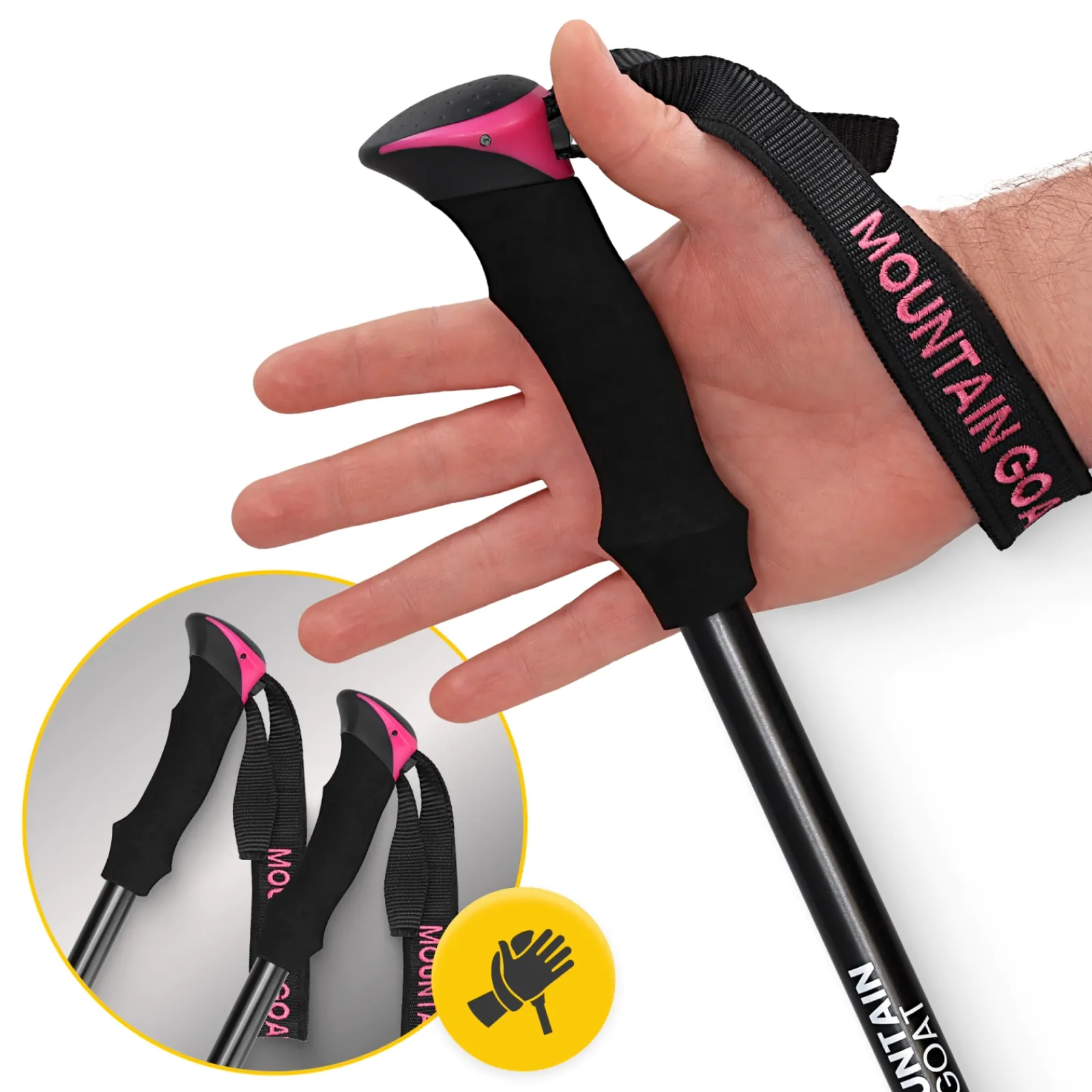 4FIZJO Kije trekkingowe do nordic walking PEAK+ różowe Discount