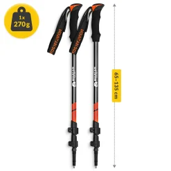 4FIZJO Kije trekkingowe do nordic walking PEAK+ pomarańczowe Hot