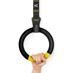 4FIZJO Kółka gimnastyczne do podciągania z ABS czarno-żółte Discount