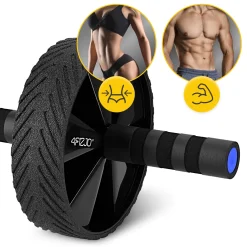 4FIZJO Kółko do ćwiczeń mięśni brzucha AB WHEEL PRO niebieskie New
