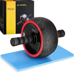 4FIZJO Kółko do ćwiczeń mięśni brzucha AB WHEEL XL czerwone Clearance