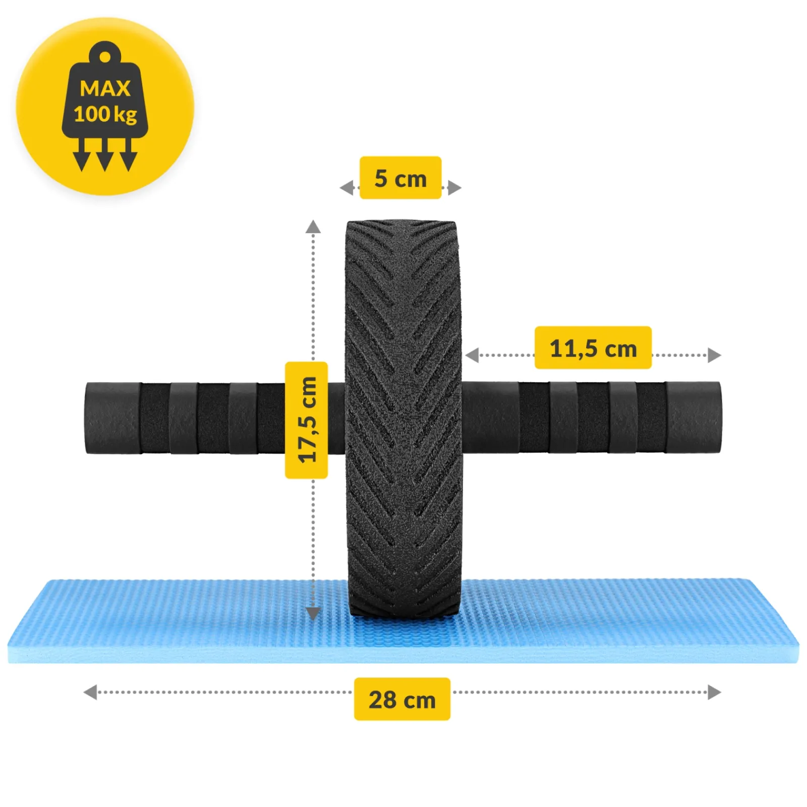4FIZJO Kółko do ćwiczeń mięśni brzucha AB WHEEL PRO czerwone Hot