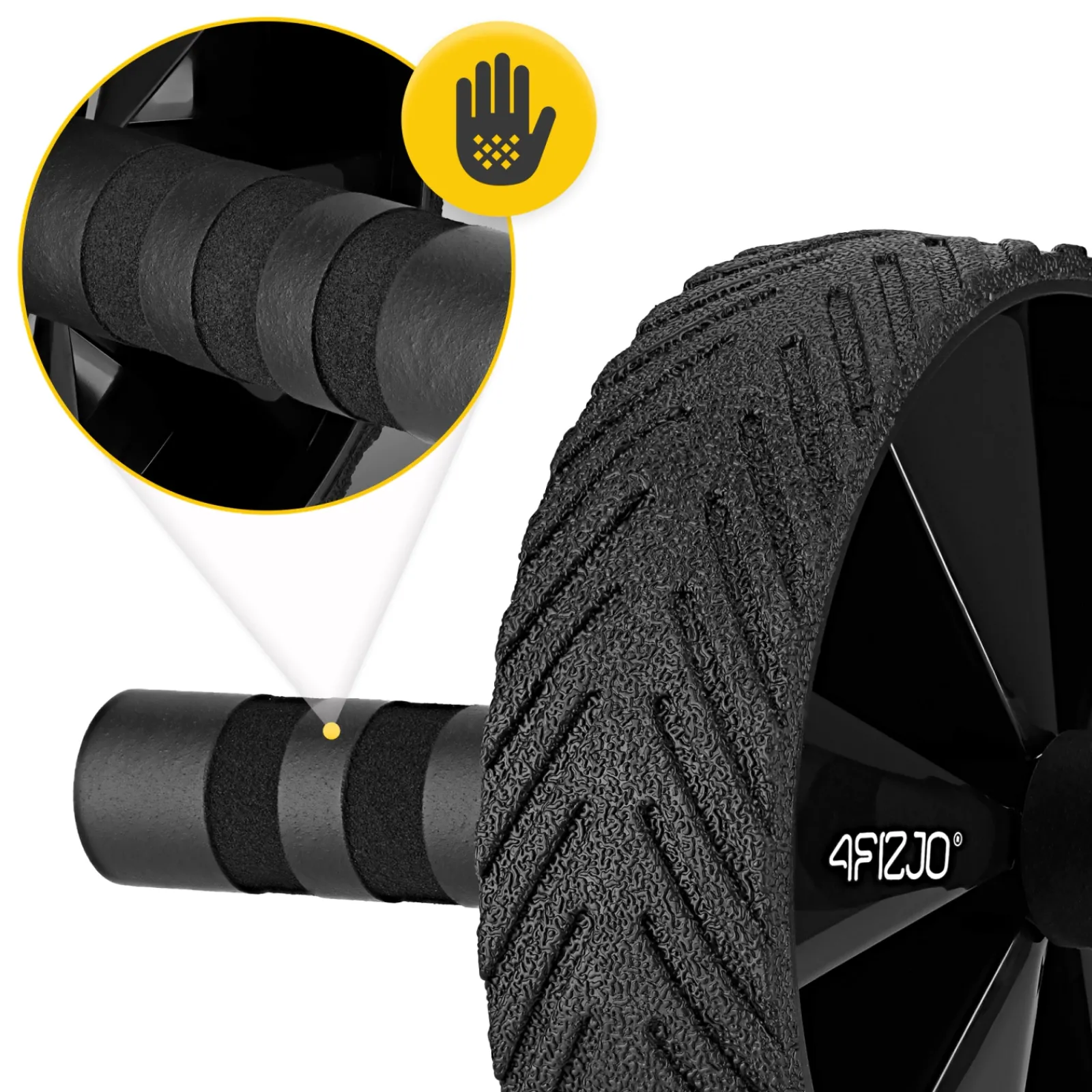 4FIZJO Kółko do ćwiczeń mięśni brzucha AB WHEEL PRO czerwone Hot